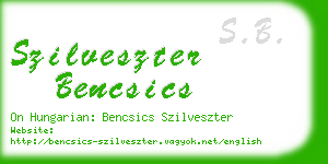 szilveszter bencsics business card